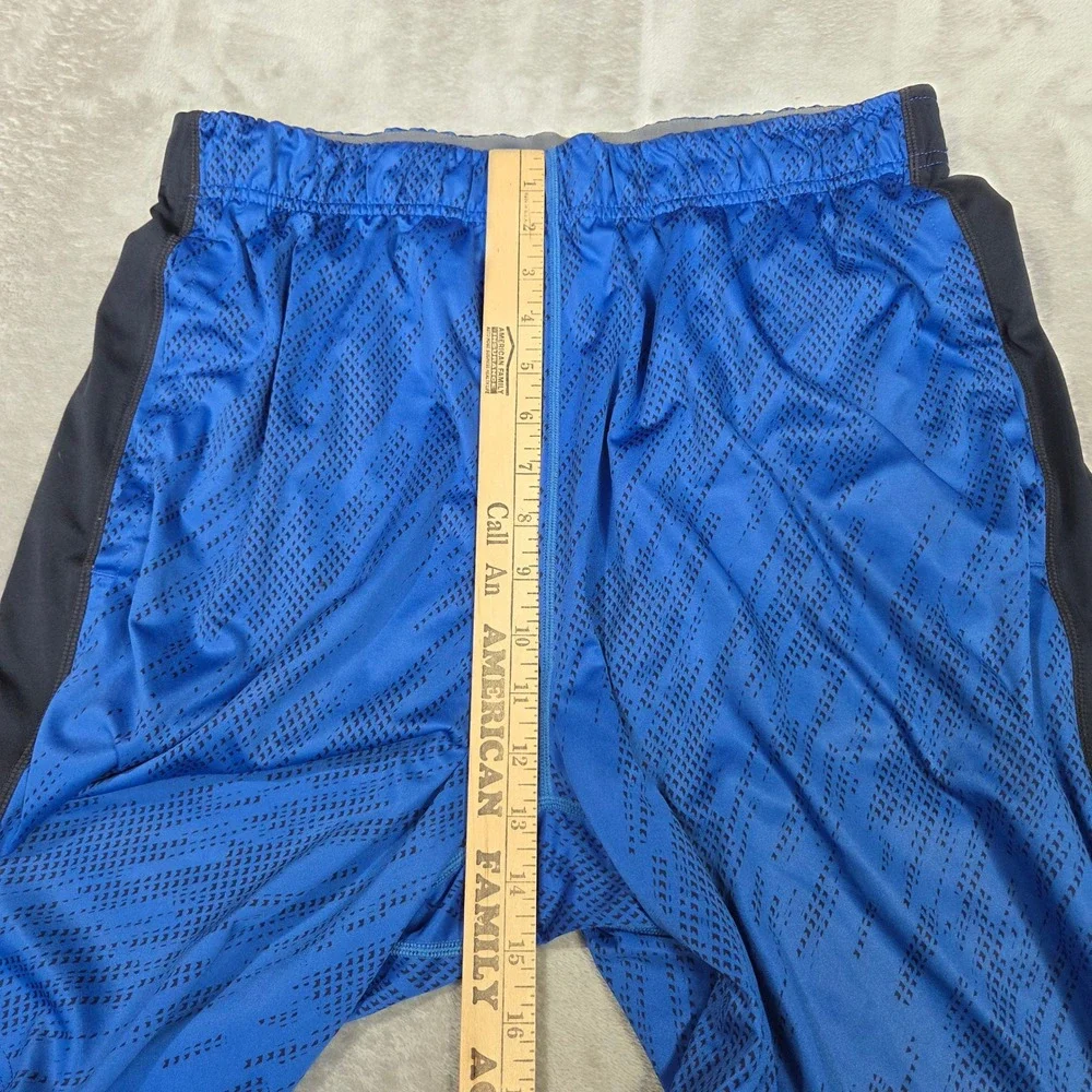 Nike Mens Dri-FIT Basketball Shorts Blue Black Geometric Print Large Athleisure